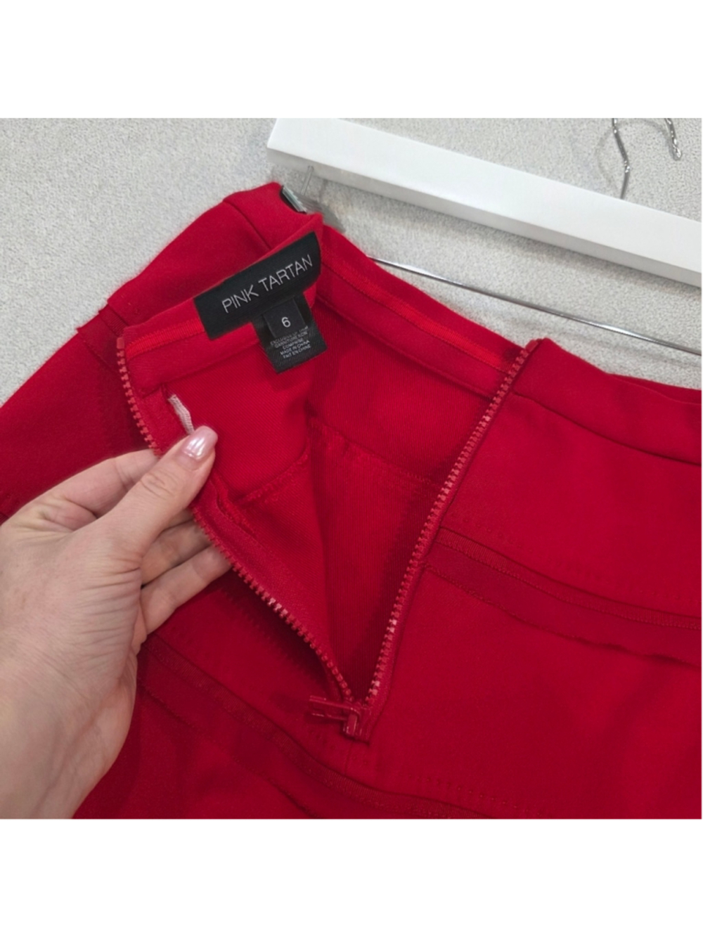 Pink Tartan Red Structured Skirt – Size 6 - Picture 11 of 12